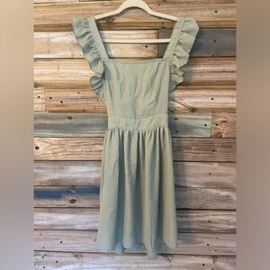 Sage Green Tie Back Doll Dress XS